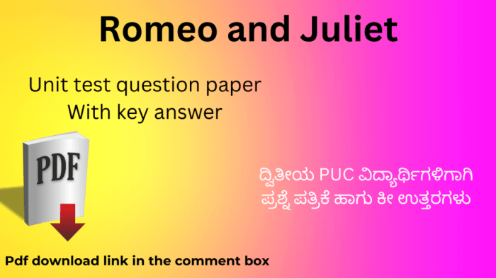 Romeo and juliet unit test answer key