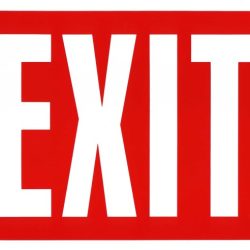 Exit sign left arrow top signs evacuation safety