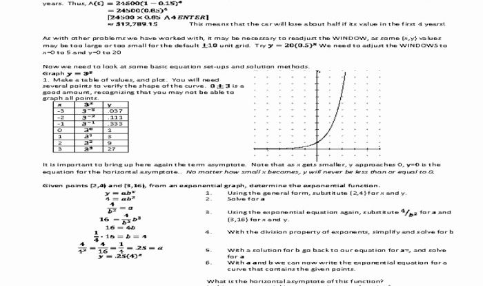 Graphing exponential functions worksheet answers